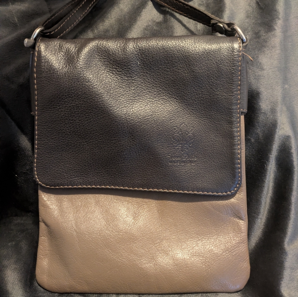 Vera Pelle Black and Brown Genuine Leather Bag